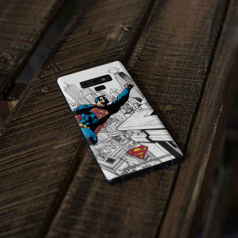 DC Comics Superman Flying Over City Pose Galaxy Note 9 Skin