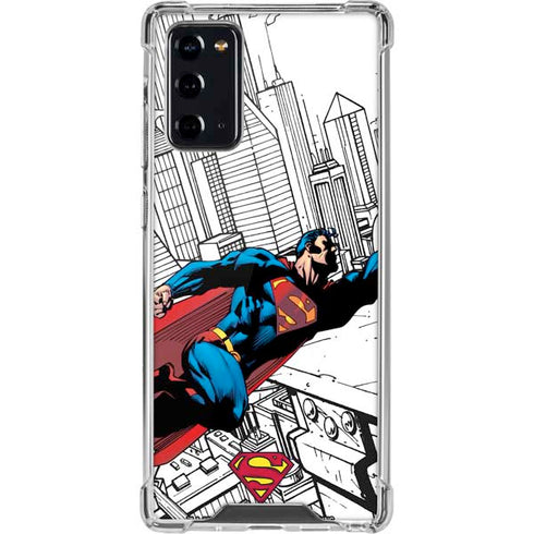 DC Comics Superman Flying Over City Pose Galaxy Note20 5G Clear Case