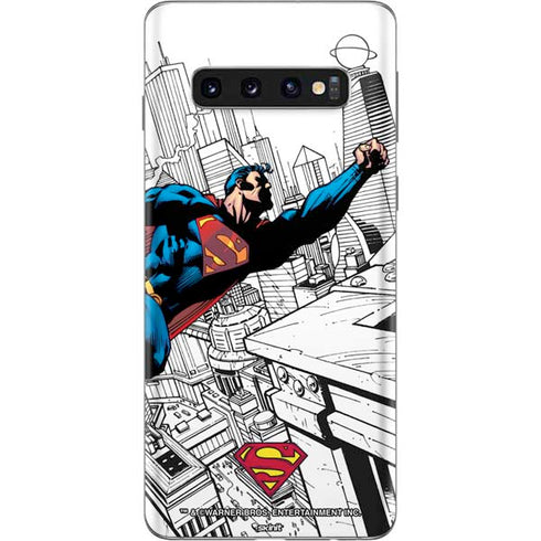 DC Comics Superman Flying Over City Pose Galaxy S10 Skin