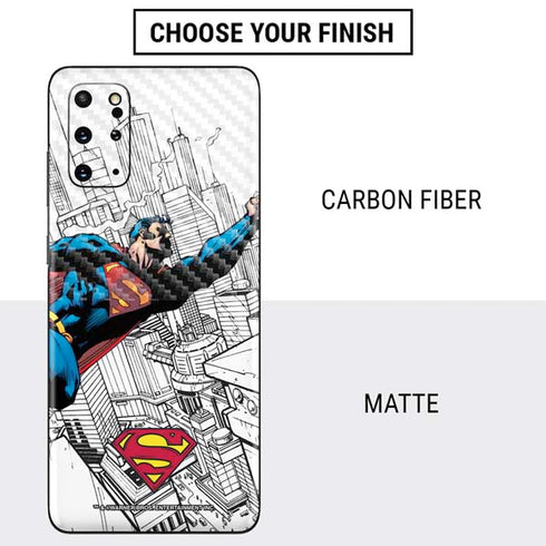 DC Comics Superman Flying Over City Pose Galaxy S20 Plus Skin
