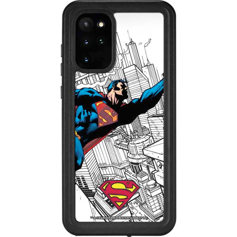 DC Comics Superman Flying Over City Pose Galaxy S20 Plus Waterproof Case