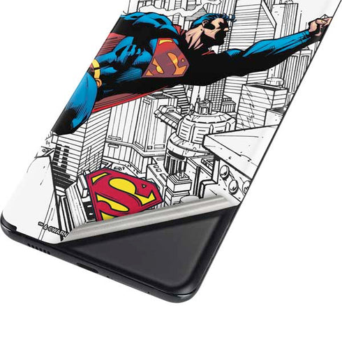 DC Comics Superman Flying Over City Pose Galaxy S21 5G Skin