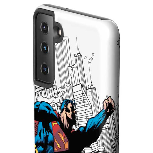 DC Comics Superman Flying Over City Pose Galaxy S21 FE Pro Case