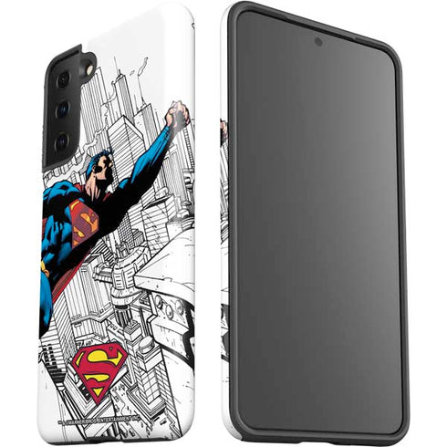 DC Comics Superman Flying Over City Pose Galaxy S21 FE Pro Case