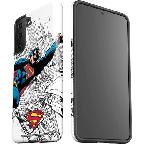 DC Comics Superman Flying Over City Pose Galaxy S21 Plus 5G Pro Case