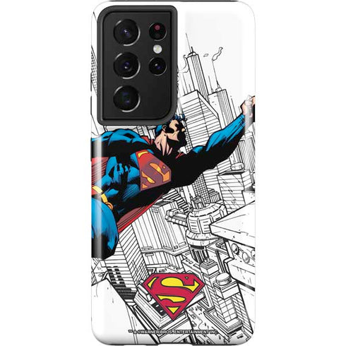 DC Comics Superman Flying Over City Pose Galaxy S21 Ultra 5G Pro Case