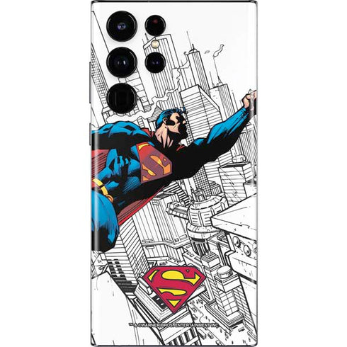 DC Comics Superman Flying Over City Pose Galaxy S22 Ultra Skin