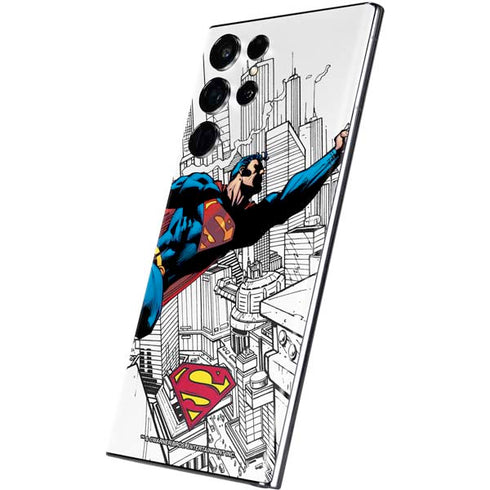 DC Comics Superman Flying Over City Pose Galaxy S22 Ultra Skin