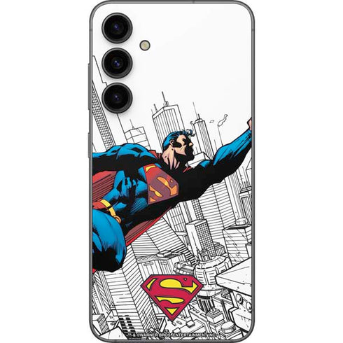 DC Comics Superman Flying Over City Pose Galaxy S23 FE Skin