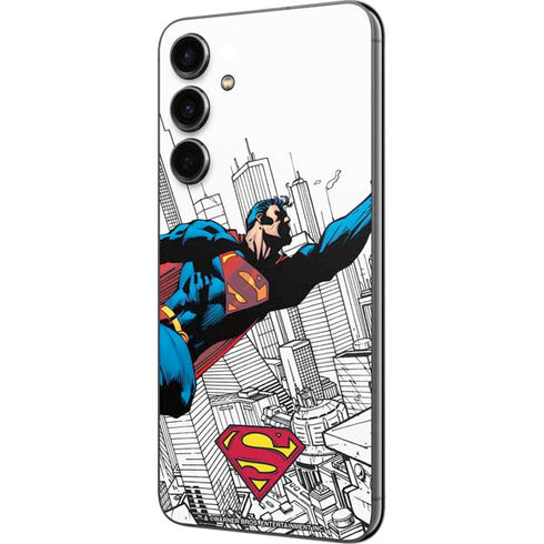 DC Comics Superman Flying Over City Pose Galaxy S23 FE Skin