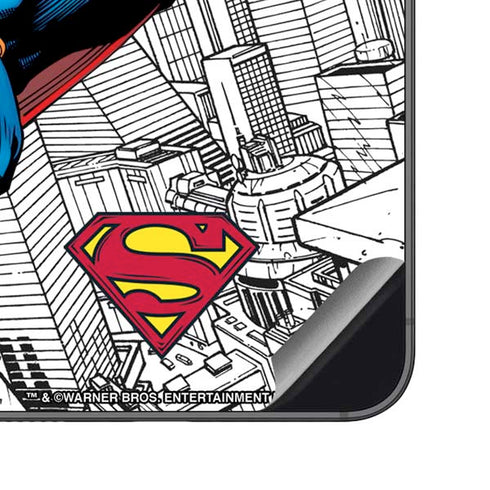 DC Comics Superman Flying Over City Pose Galaxy S23 FE Skin