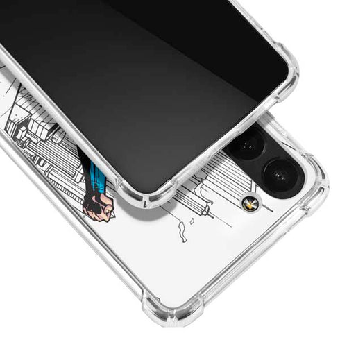 DC Comics Superman Flying Over City Pose Galaxy S23 Plus Clear Case