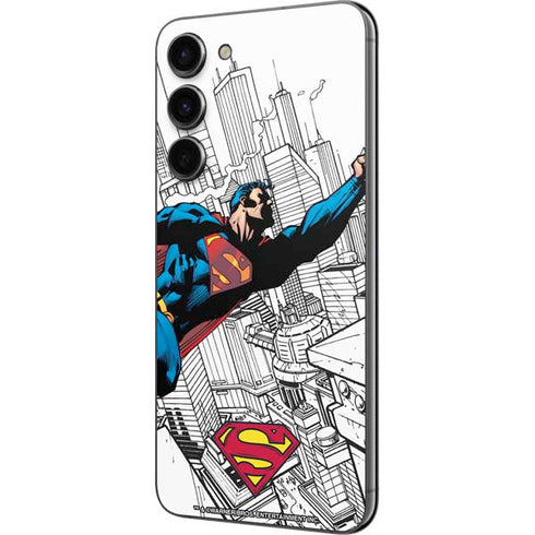 DC Comics Superman Flying Over City Pose Galaxy S23 Plus Skin