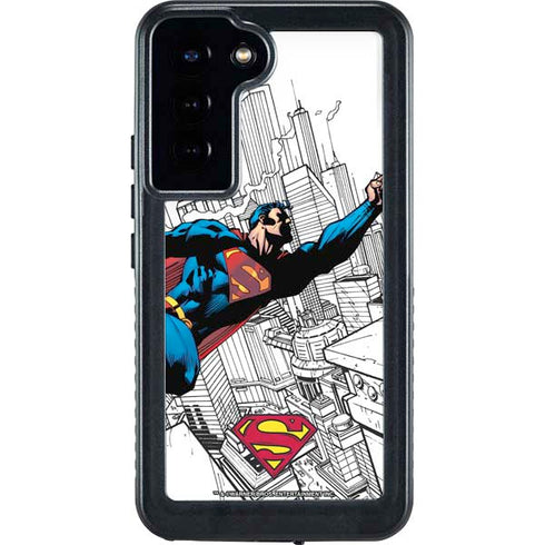 DC Comics Superman Flying Over City Pose Galaxy S23 Plus Waterproof Case