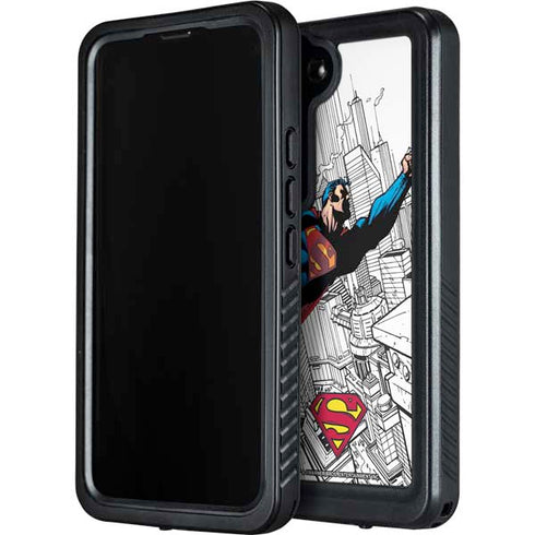 DC Comics Superman Flying Over City Pose Galaxy S23 Plus Waterproof Case