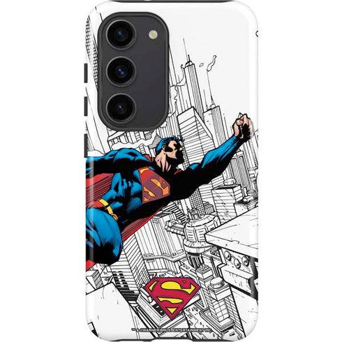 DC Comics Superman Flying Over City Pose Galaxy S23 Pro Case