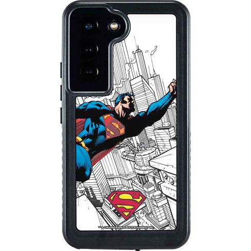 DC Comics Superman Flying Over City Pose Galaxy S23 Waterproof Case