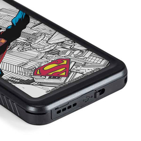 DC Comics Superman Flying Over City Pose Galaxy S23 Waterproof Case