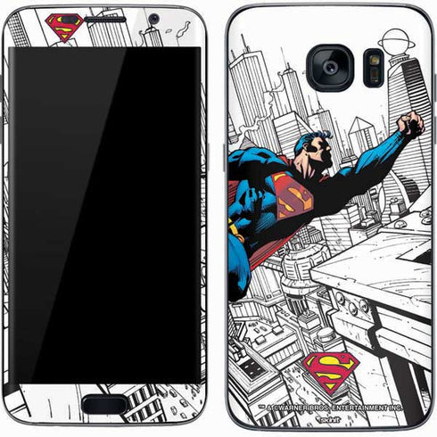DC Comics Superman Flying Over City Pose Galaxy S7 Skin