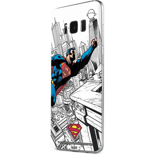 DC Comics Superman Flying Over City Pose Galaxy S8 Skin