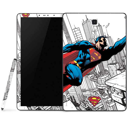 DC Comics Superman Flying Over City Pose Samsung Galaxy Tab Skin