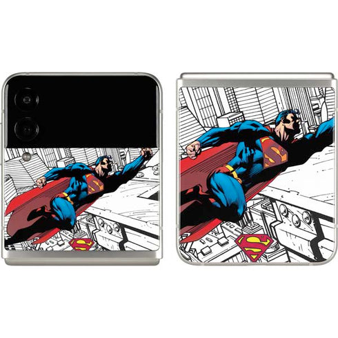 DC Comics Superman Flying Over City Pose Galaxy Z Flip3 5G Skin