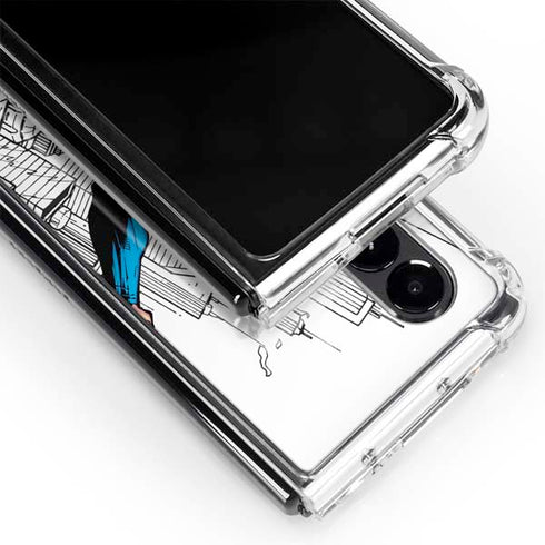 DC Comics Superman Flying Over City Pose Galaxy Z Fold4 5G Clear Case
