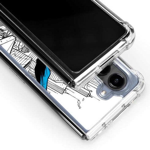 DC Comics Superman Flying Over City Pose Galaxy Z Fold5 5G Clear Case