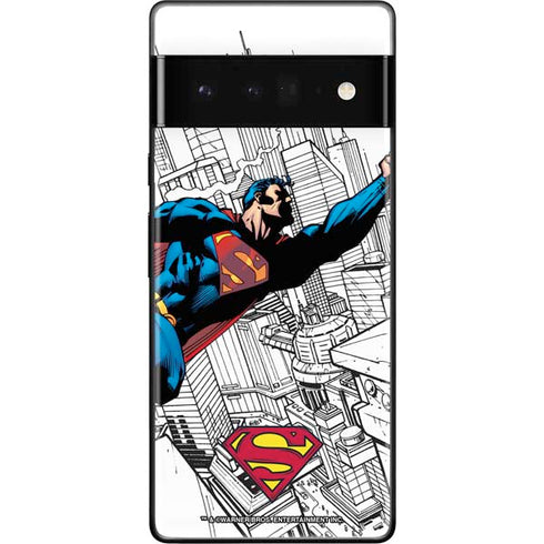 DC Comics Superman Flying Over City Pose Google Pixel 6 Pro Skin