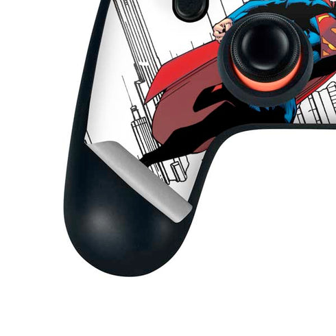 DC Comics Superman Flying Over City Pose Google Stadia Controller Skin