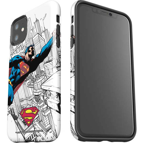 DC Comics Superman Flying Over City Pose iPhone 11 Impact Case