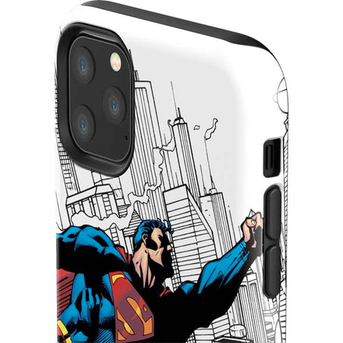 DC Comics Superman Flying Over City Pose iPhone 11 Pro Max Impact Case