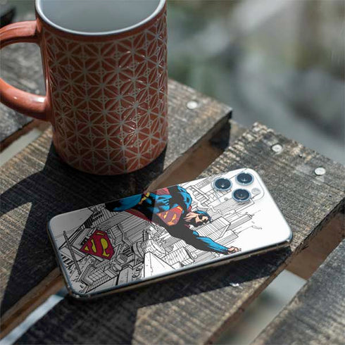 DC Comics Superman Flying Over City Pose iPhone 11 Pro Skin