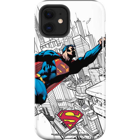 DC Comics Superman Flying Over City Pose iPhone 12 Impact Case