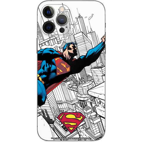 DC Comics Superman Flying Over City Pose iPhone 12 Pro Skin