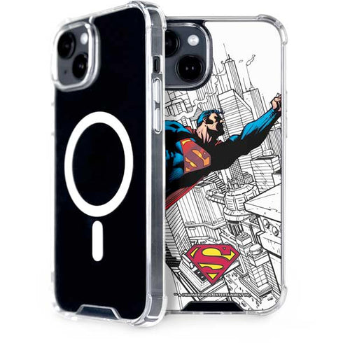DC Comics Superman Flying Over City Pose iPhone 13 MagSafe Case