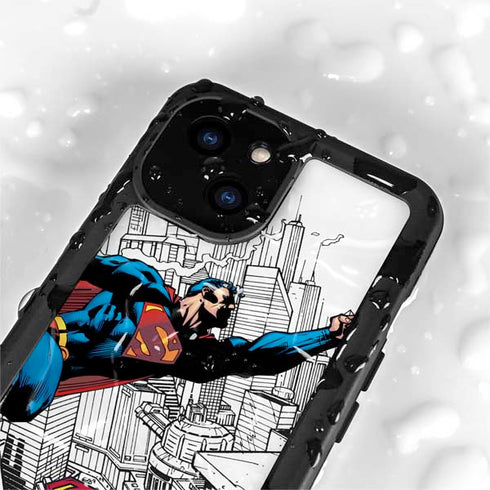 DC Comics Superman Flying Over City Pose iPhone 13 Mini Waterproof Case