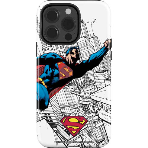 DC Comics Superman Flying Over City Pose iPhone 13 Pro Impact Case