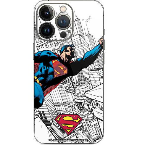 DC Comics Superman Flying Over City Pose iPhone 13 Pro Skin