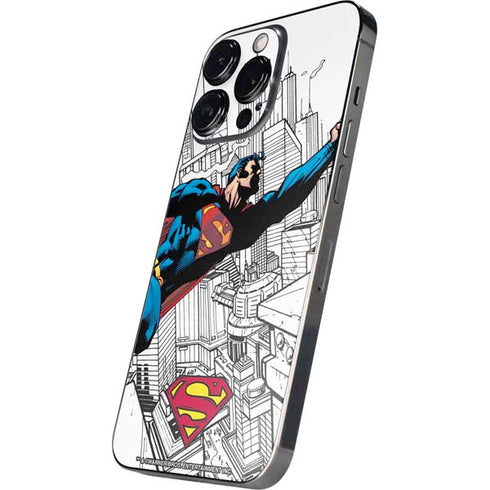 DC Comics Superman Flying Over City Pose iPhone 14 Pro Max Skin