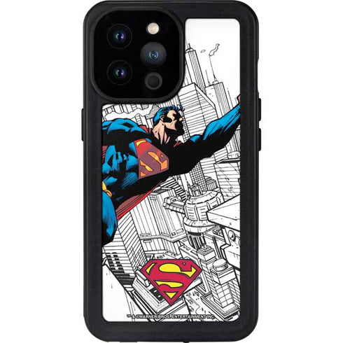 DC Comics Superman Flying Over City Pose iPhone 14 Pro Max Waterproof Case