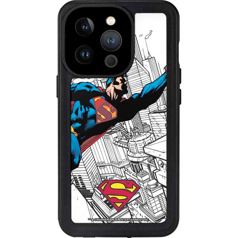 DC Comics Superman Flying Over City Pose iPhone 14 Pro Waterproof Case