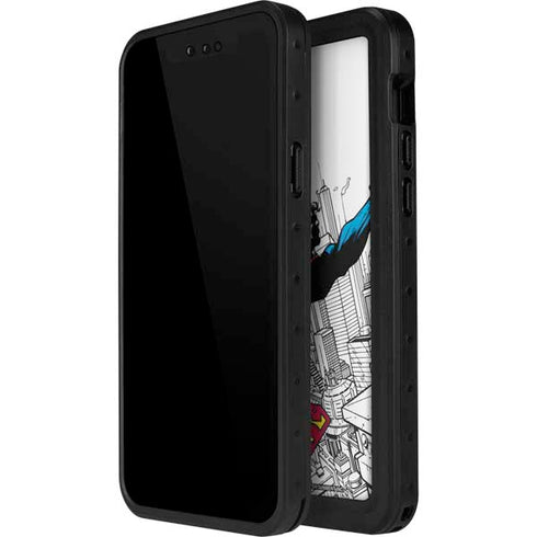 DC Comics Superman Flying Over City Pose iPhone 15 Waterproof Case
