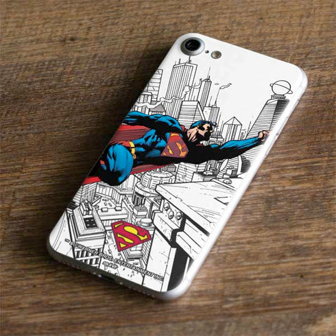 DC Comics Superman Flying Over City Pose iPhone 7 Skin