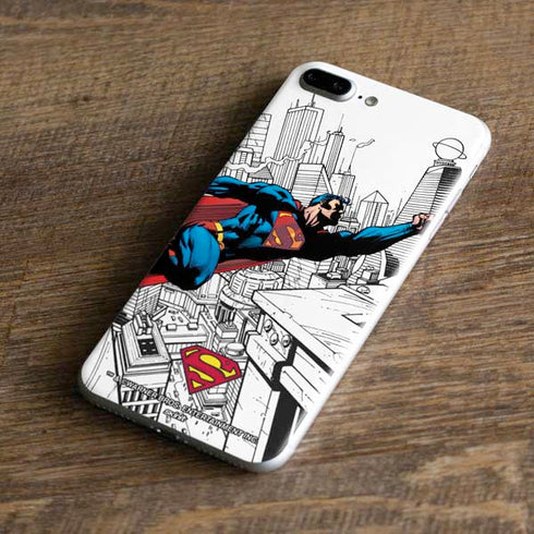 DC Comics Superman Flying Over City Pose iPhone 8 Plus Skin