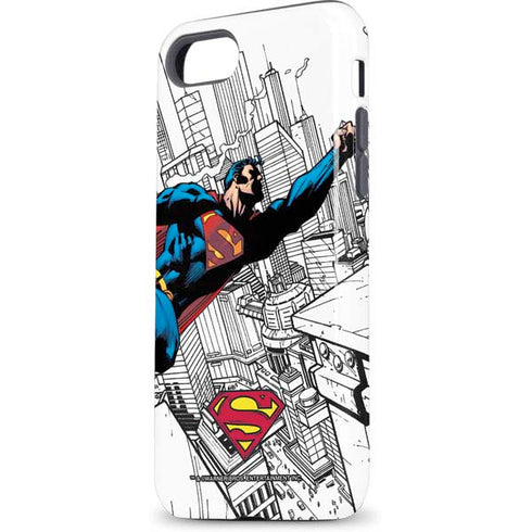 DC Comics Superman Flying Over City Pose iPhone 8 Pro Case