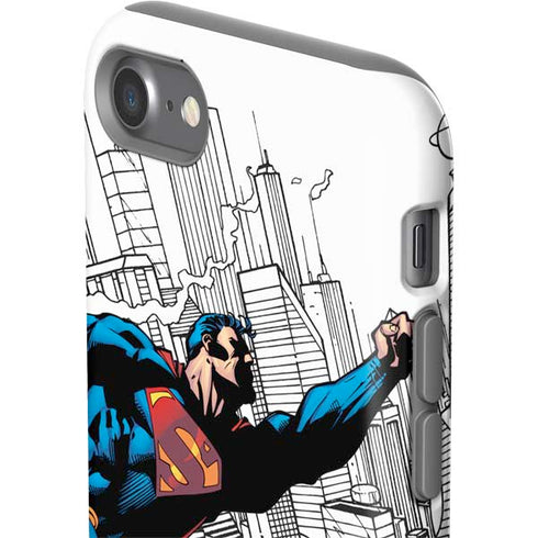 DC Comics Superman Flying Over City Pose iPhone SE (2nd & 3rd Gen) Pro Case