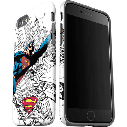 DC Comics Superman Flying Over City Pose iPhone SE (2nd & 3rd Gen) Pro Case