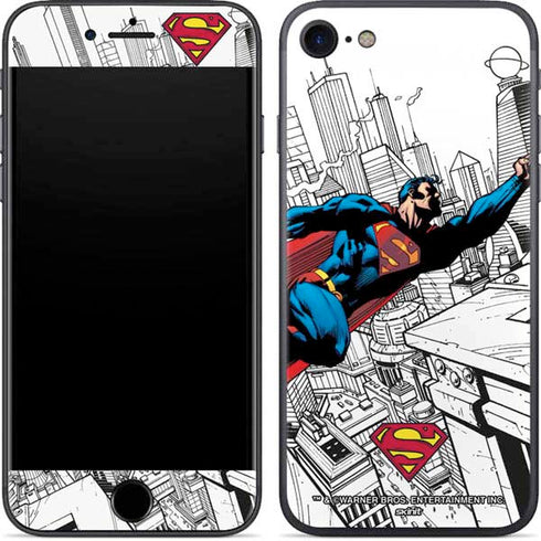 DC Comics Superman Flying Over City Pose iPhone SE (2nd & 3rd Gen) Skin