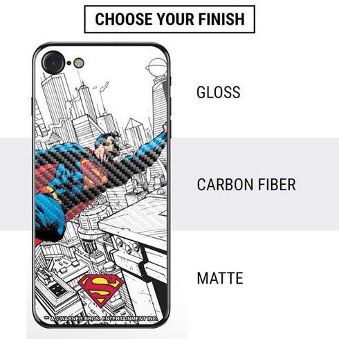 DC Comics Superman Flying Over City Pose iPhone SE (2nd & 3rd Gen) Skin